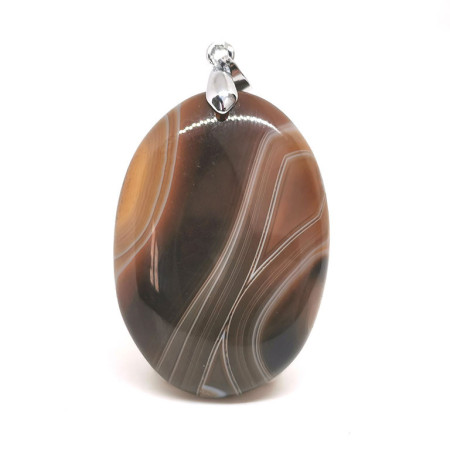 Agate à Bandes - Pendentif Bélière - Cabochon