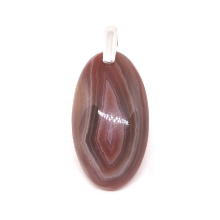 Agate Botswana - Pendentif Bélière Argent