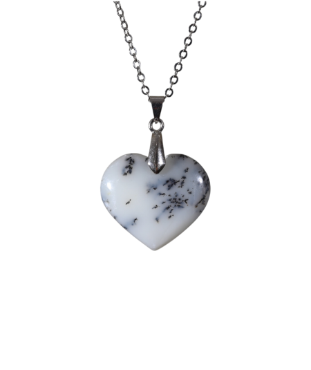 Agate Dendrite (Dendritique) - Pendentif Coeur
