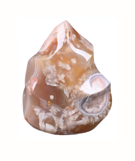Agate Fleur - Flamme Polie