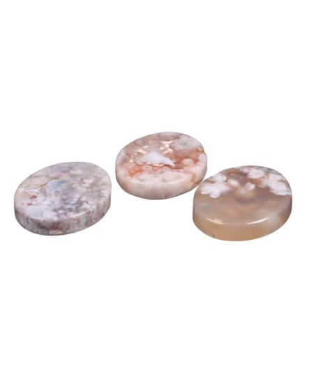 Agate Fleur - Galet Plat