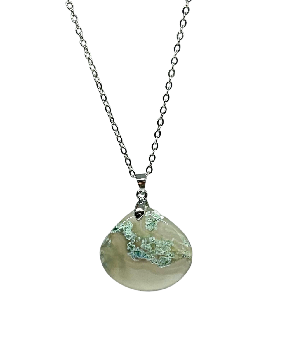 Agate Mousse - Pendentif Bélière
