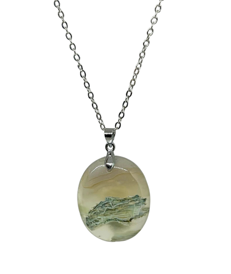 Agate Mousse - Pendentif Bélière