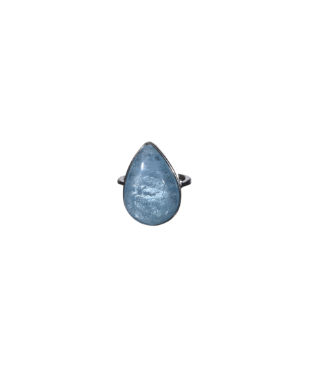 Aigue Marine - Bague Sertie Argent