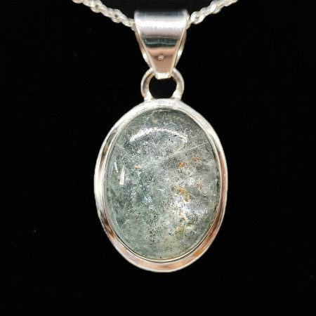Aigue Marine - Pendentif Serti Argent
