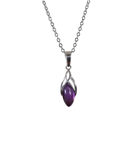 Améthyste - Pendentif Serti Argent
