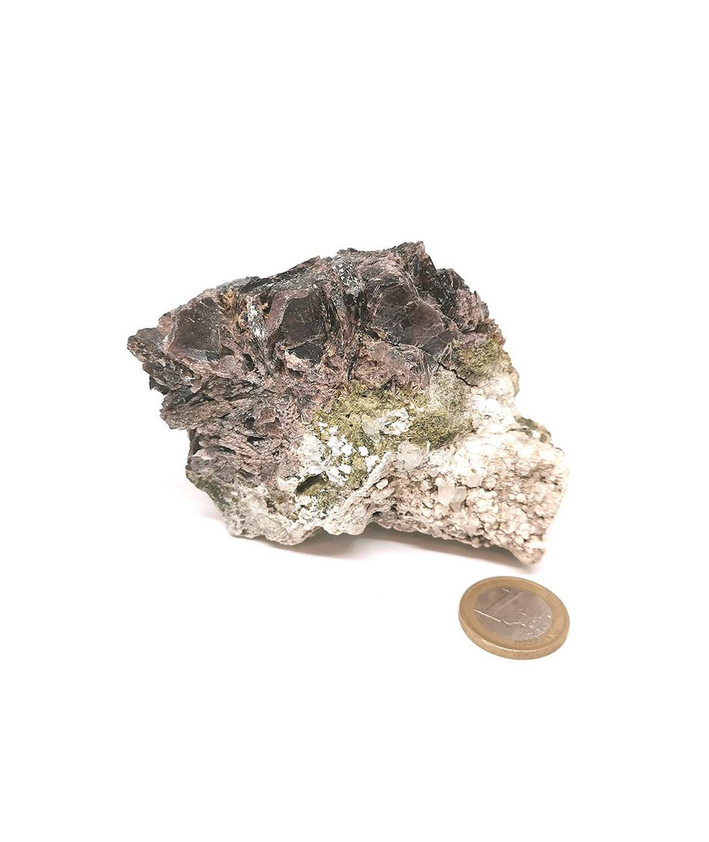 Axinite Diopside - Bloc Brut - Sur Gangue