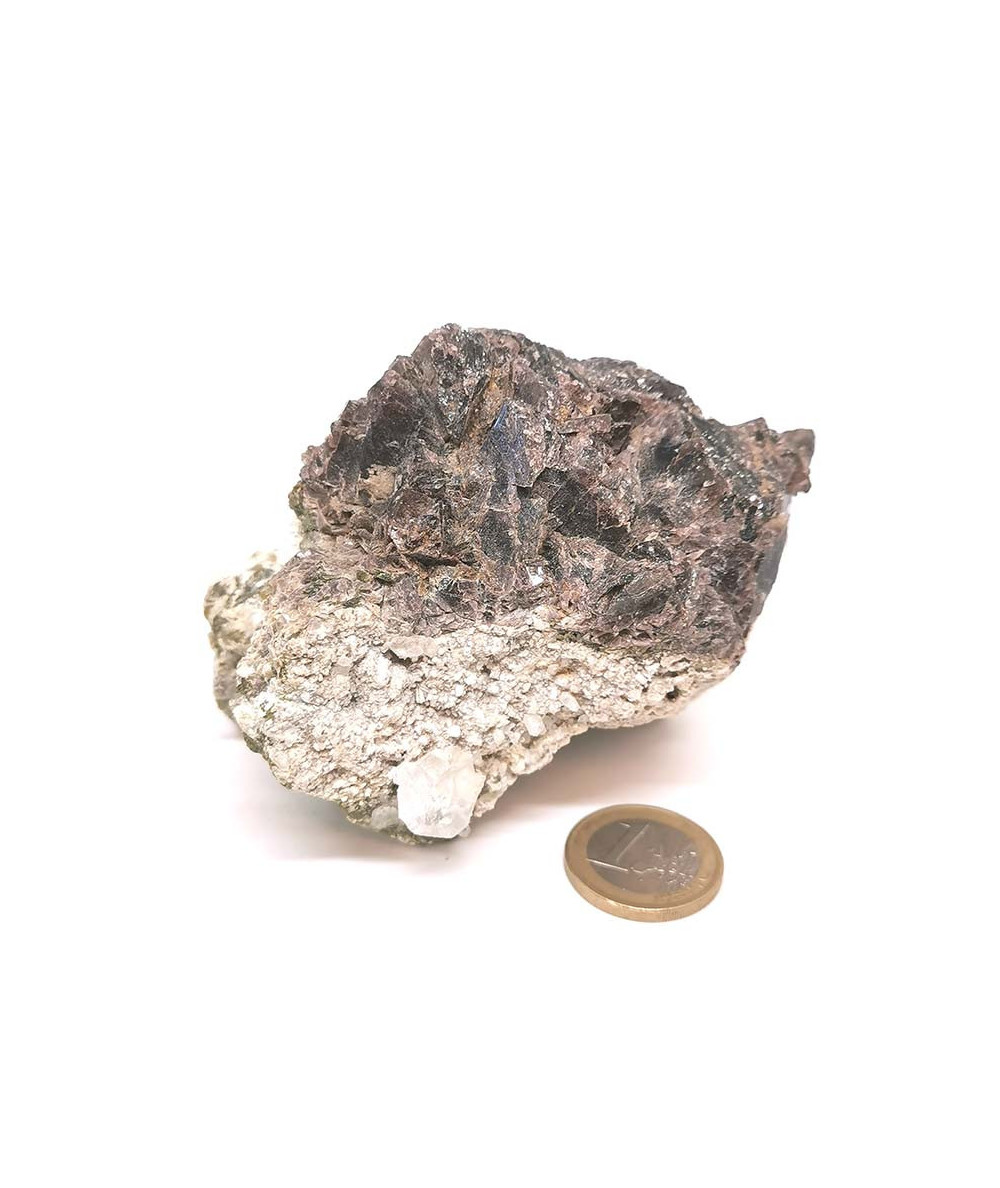 Axinite Diopside - Bloc Brut - Sur Gangue