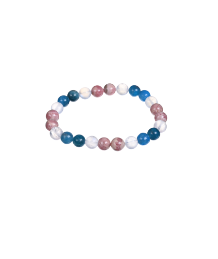 Bracelet astro Cancer en Pierre de lune Apatite et Rhodocrosite