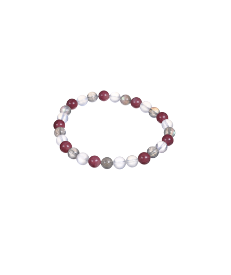 Bracelet Astro Cancer – Pierre de lune Labradorite & Rhodonite