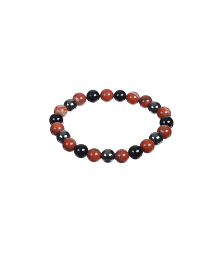 Bracelet astro Capricorne – Hématite Jaspe rouge et Tourmaline