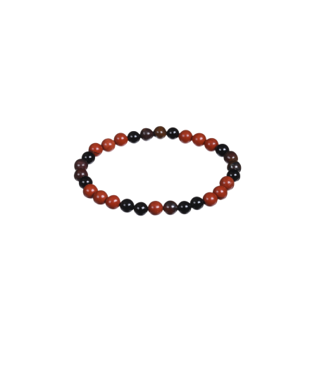 Bracelet Astro Capricorne – Jaspe rouge Tourmaline & Œil de fer