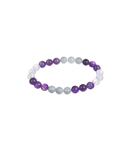 Bracelet astro Poissons – Aigue-marine Améthyste et Pierre de lune