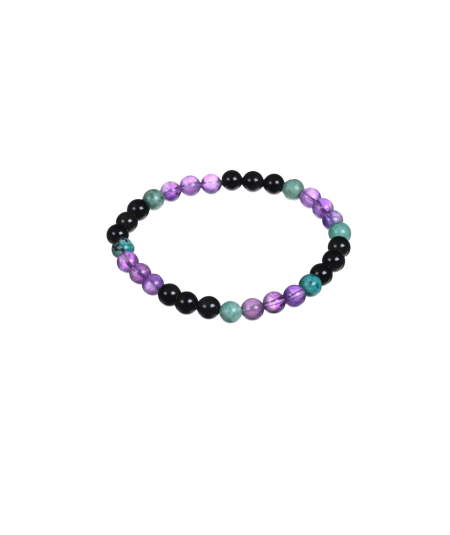Bracelet Astro Scorpion – Obsidienne œil céleste Améthyste & Turquoise