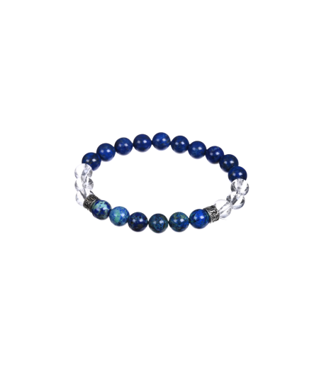 Bracelet astro Verseau – Azurite malachite Lapis lazuli et Cristal de roche
