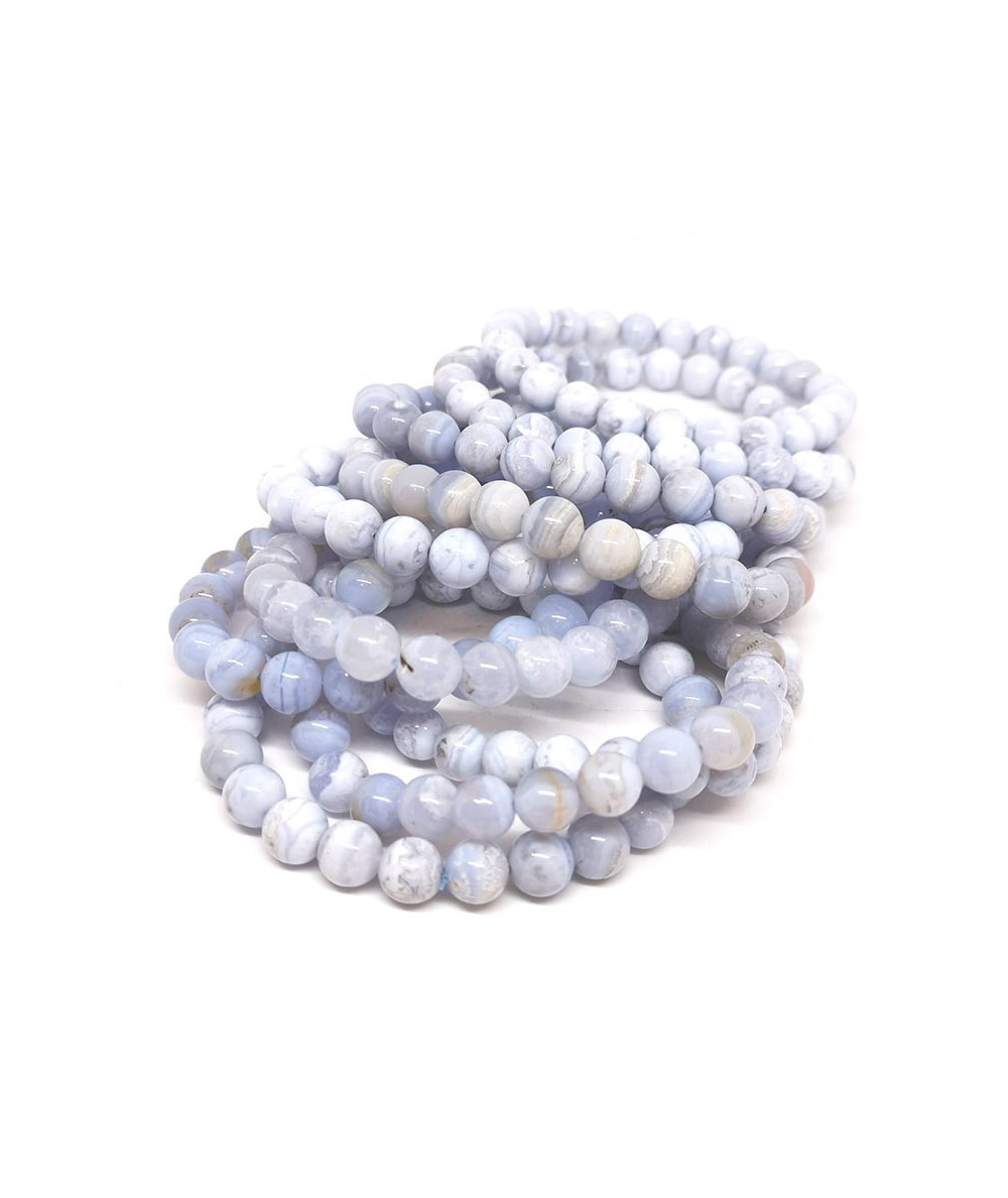 Calcédoine Bleue - Bracelet Boules 8 Mm