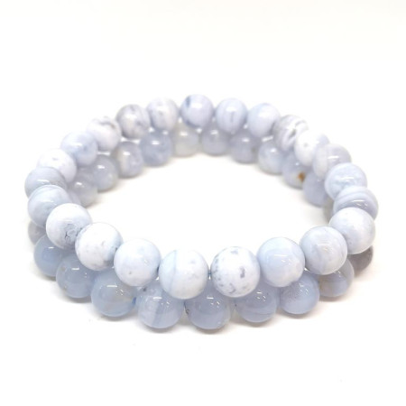 Calcédoine Bleue - Bracelet Boules 8 mm