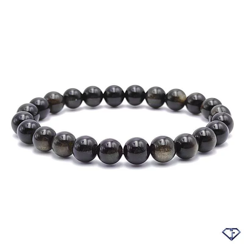 Bracelet en Obsidienne dorée