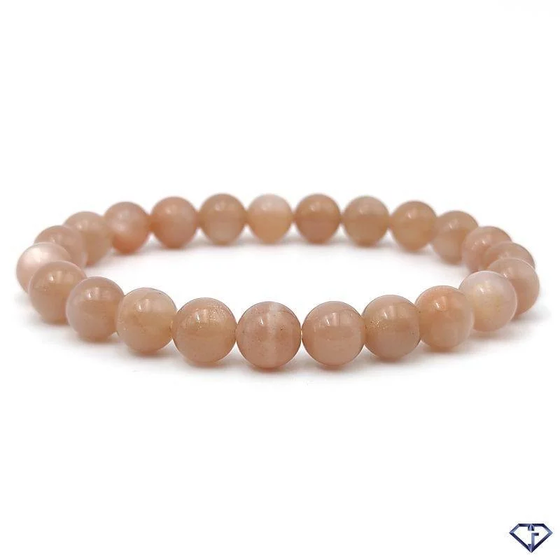 Bracelet en Pierre de Lune orange