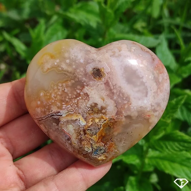 Cœur en Agate fleur