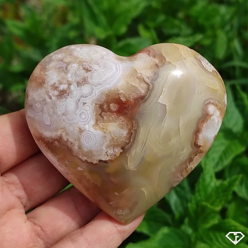 Cœur en Agate fleur