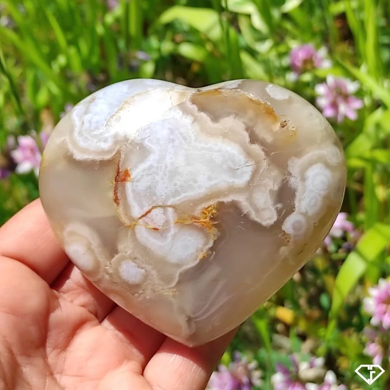 Cœur en Agate fleur