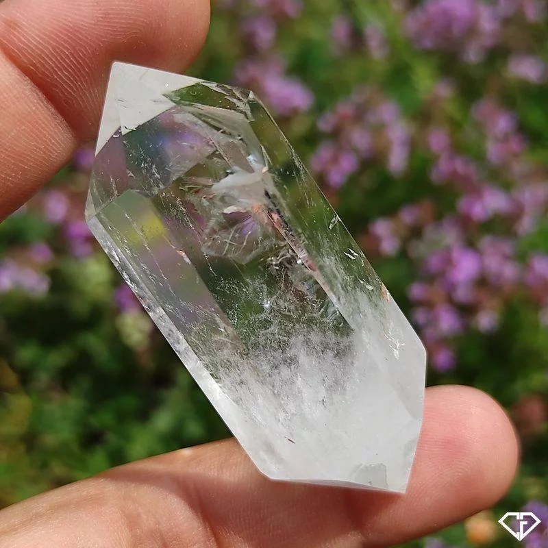 Double pointe en Cristal de roche