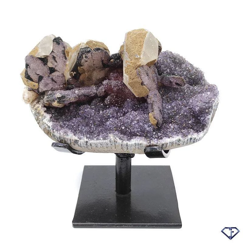 Druse d'Améthyste et Calcite