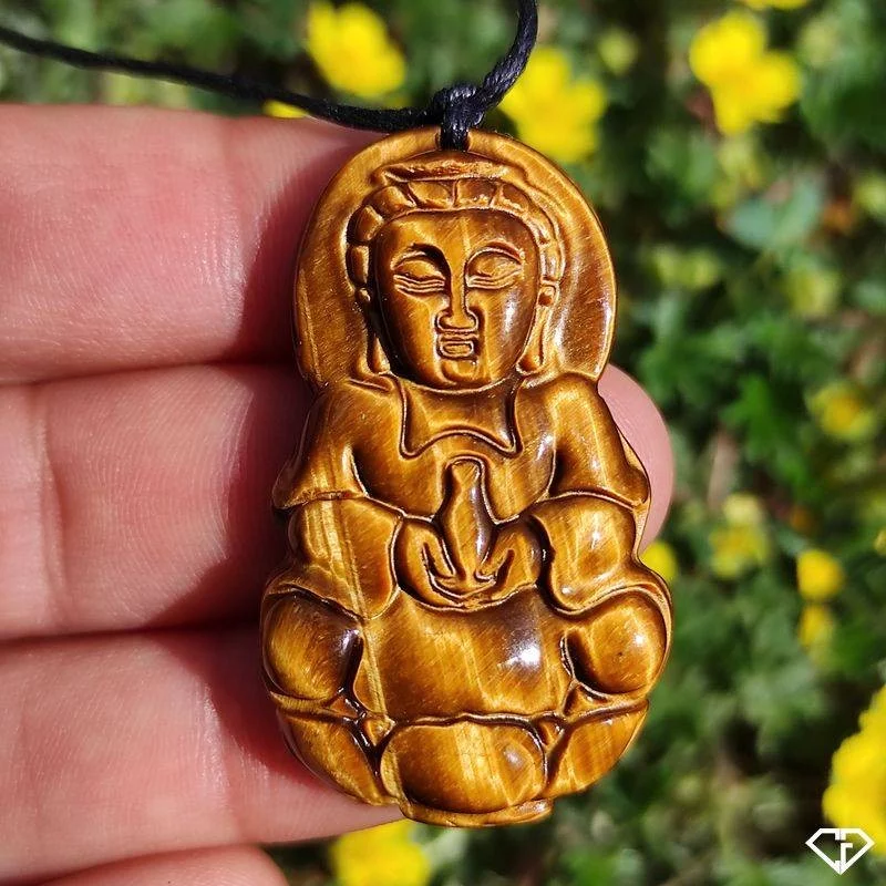 Pendentif Bouddha en Œil de Tigre