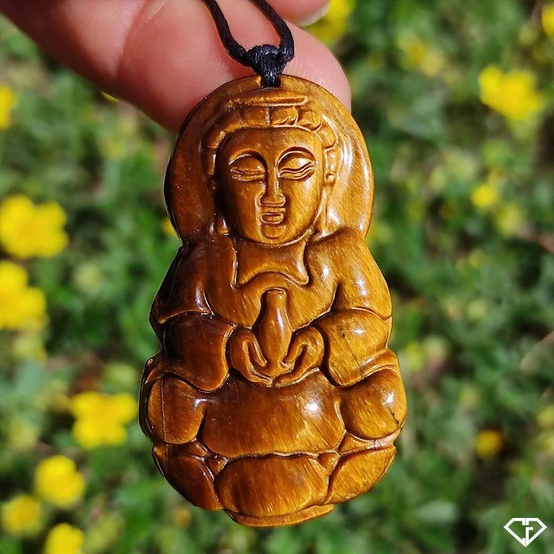 Pendentif Bouddha en Œil de Tigre