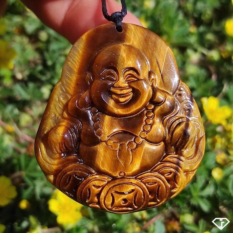 Pendentif Bouddha en Œil de Tigre