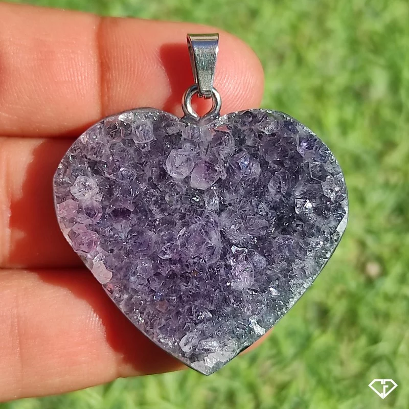 Pendentif cœur en Améthyste