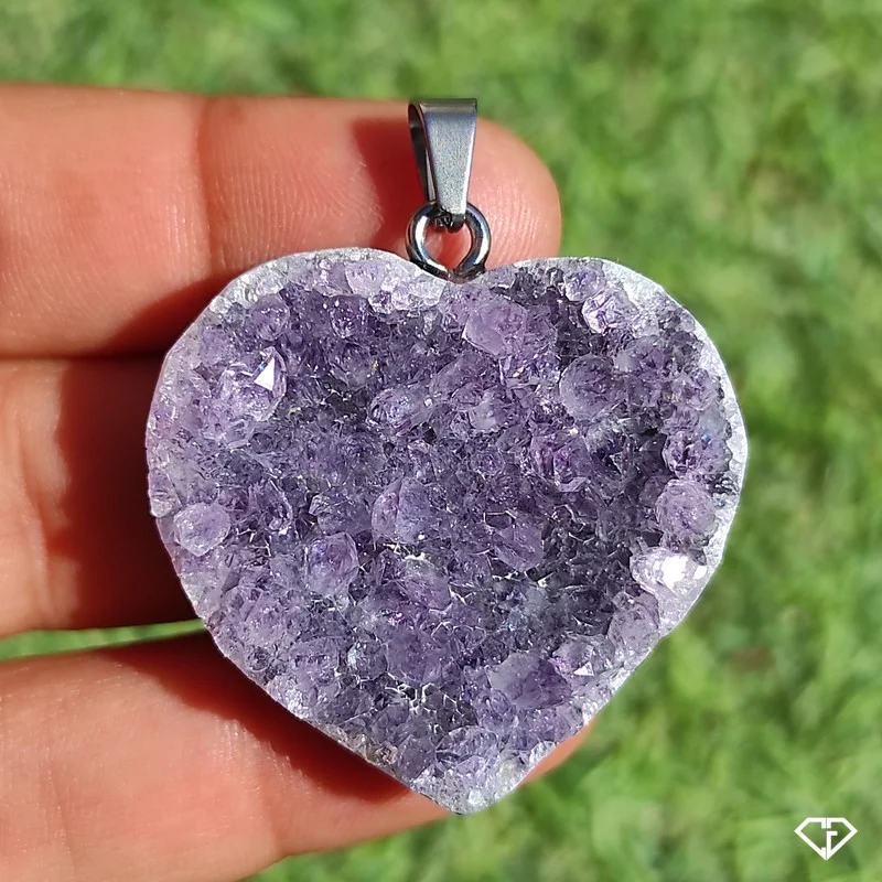 Pendentif cœur en Améthyste