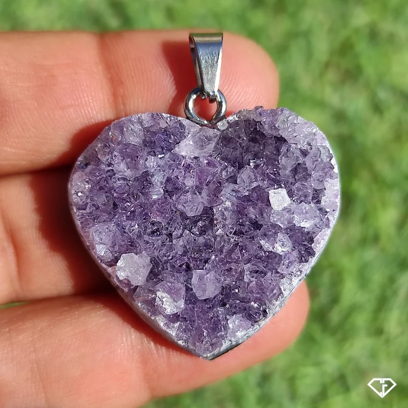 Pendentif cœur en Améthyste