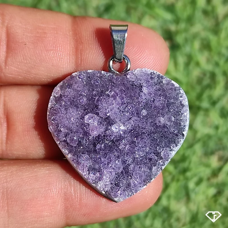 Pendentif cœur en Améthyste
