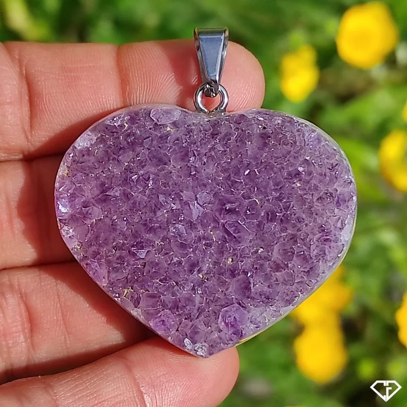 Pendentif cœur en Améthyste