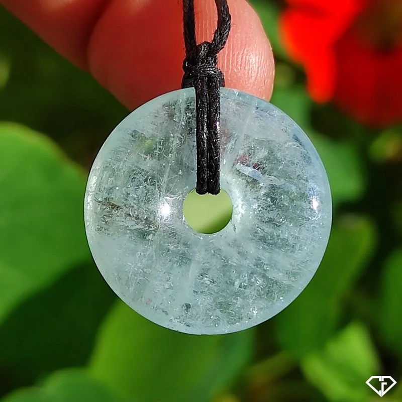 Pendentif donut en Aigue-marine