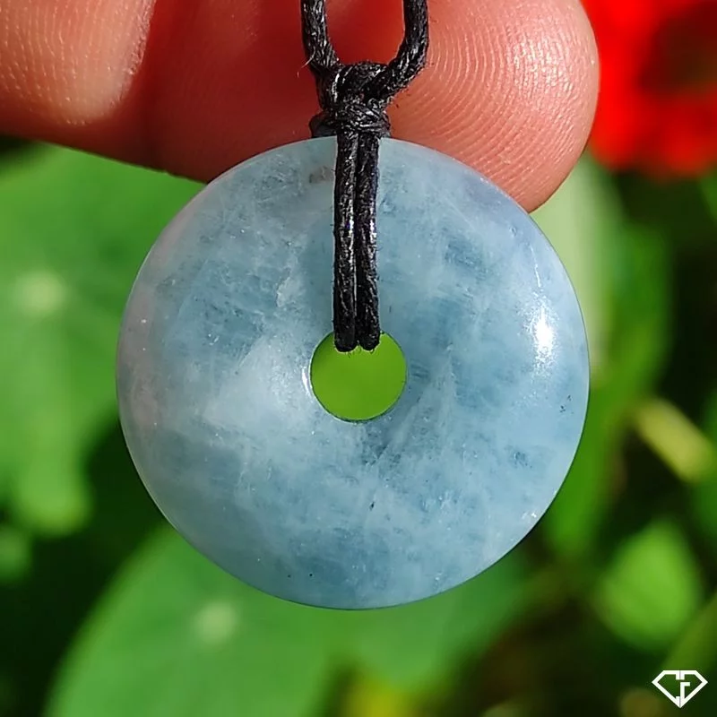 Pendentif donut en Aigue-marine