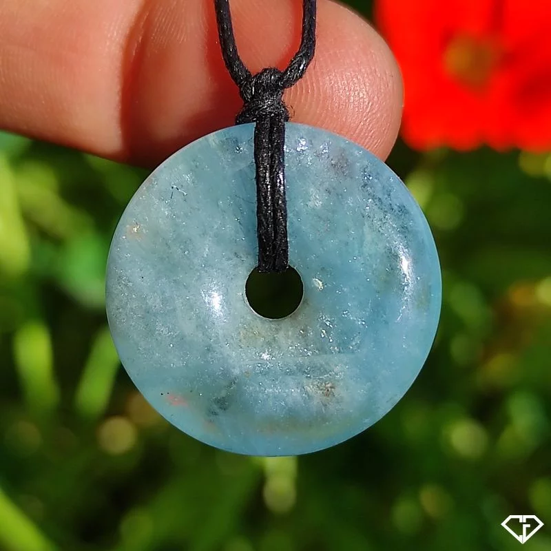 Pendentif donut en Aigue-marine