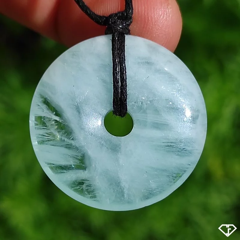 Pendentif donut en Aigue-marine