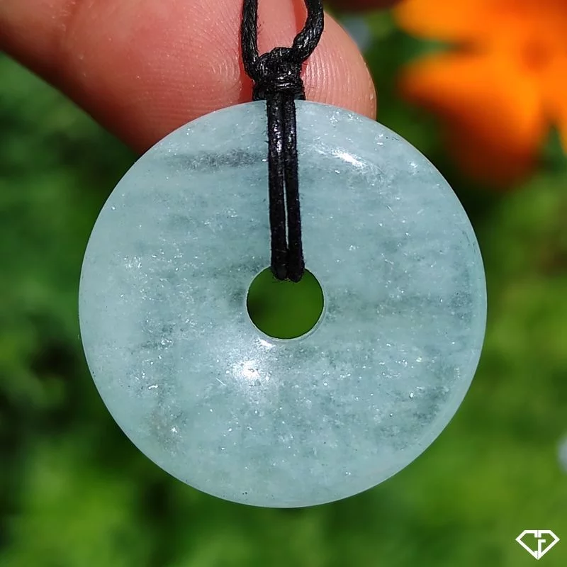 Pendentif donut en Aigue-marine