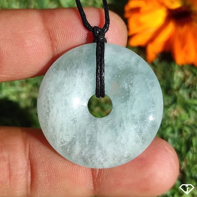 Pendentif donut en Aigue-marine