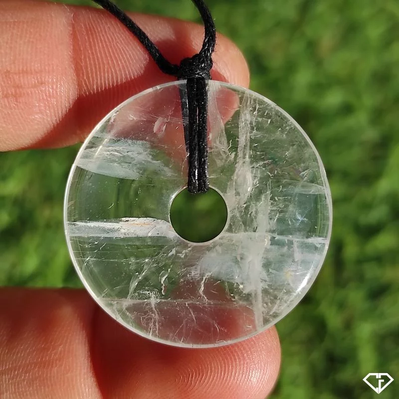 Pendentif donut en Cristal de roche