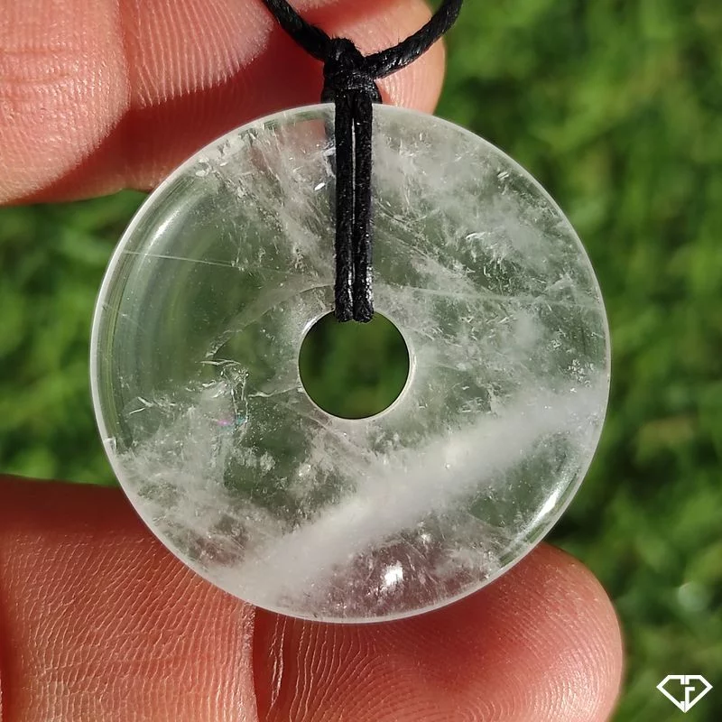 Pendentif donut en Cristal de roche