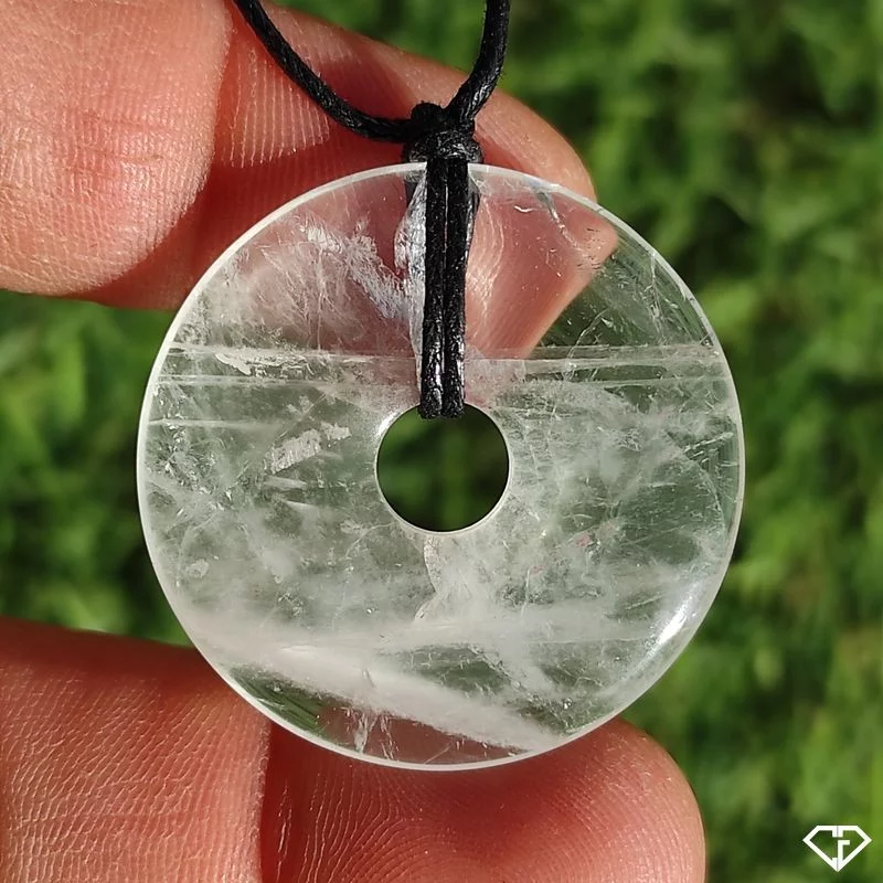 Pendentif donut en Cristal de roche