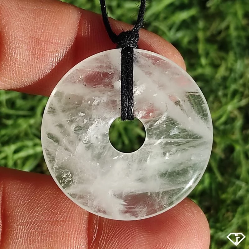 Pendentif donut en Cristal de roche