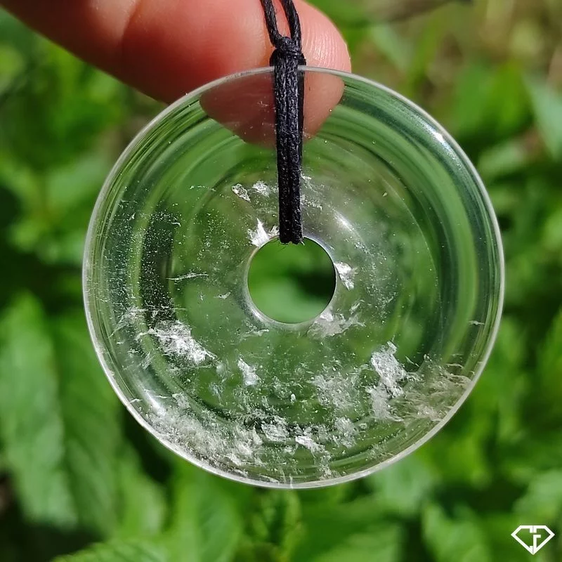 Pendentif donut en Cristal de roche