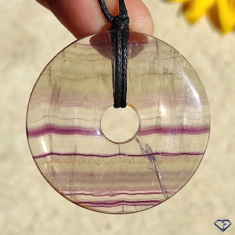 Pendentif donut en Fluorite