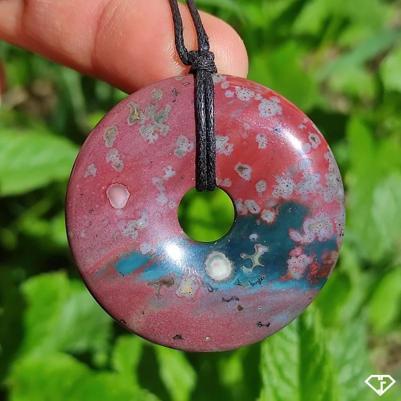 Pendentif donut en Jaspe Orbiculaire
