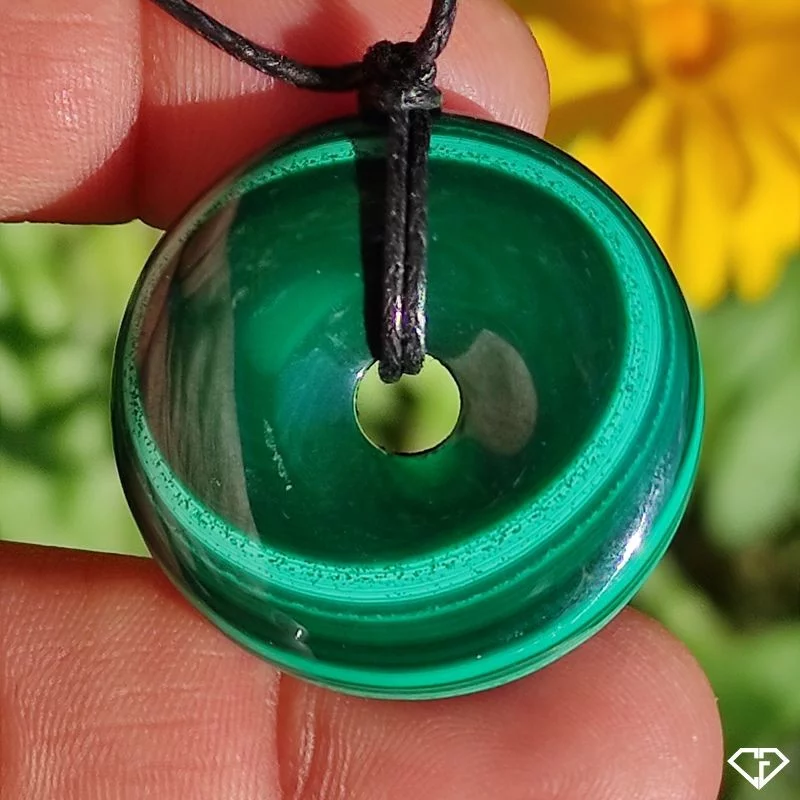 Pendentif donut en Malachite